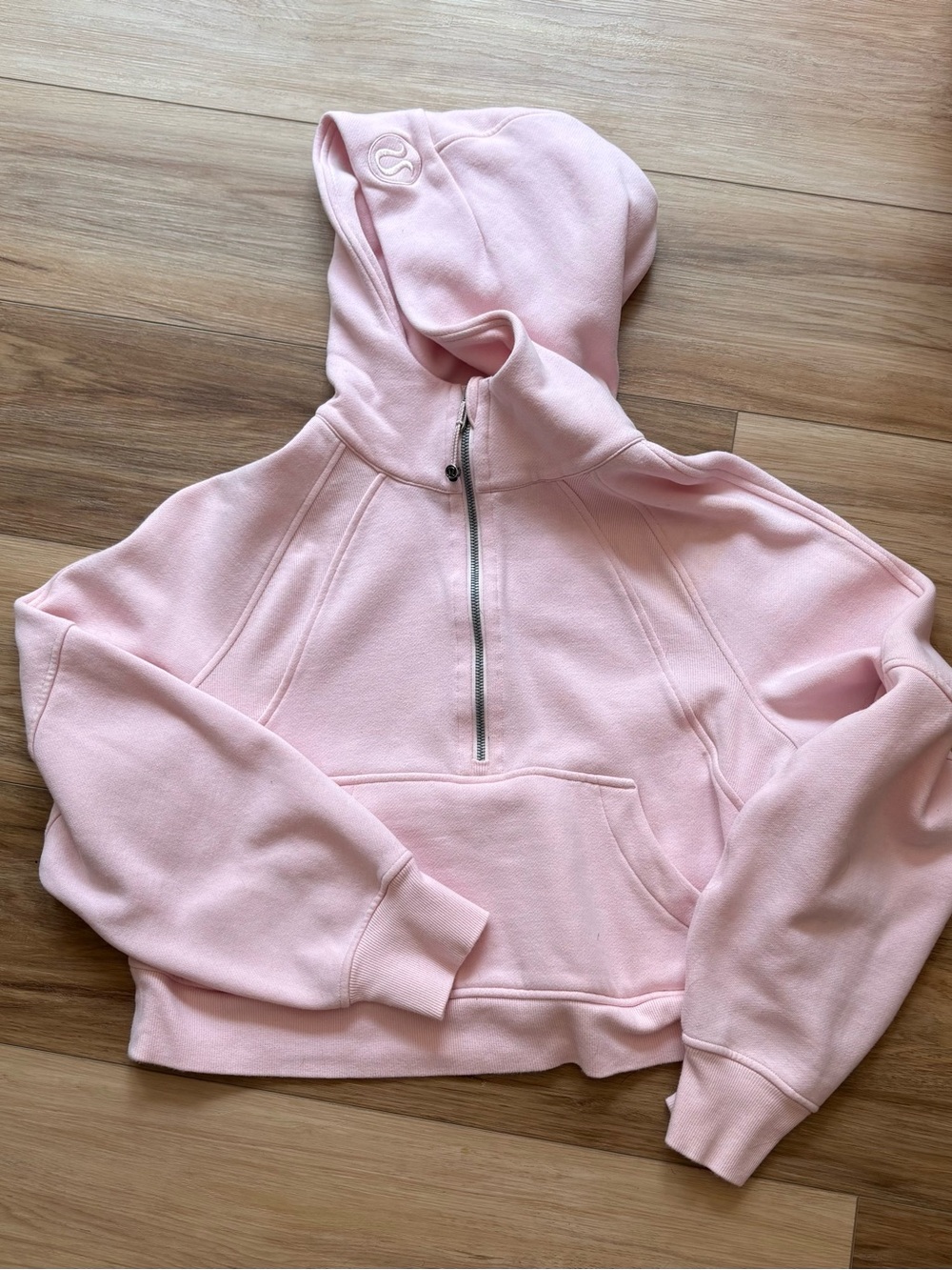 lululemon athletica Light Pink Half-Zip Hoodie Sweatshirt